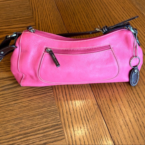 Tig & Co Pink Pebbled Leather Shoulder Bag - Picture 1 of 9